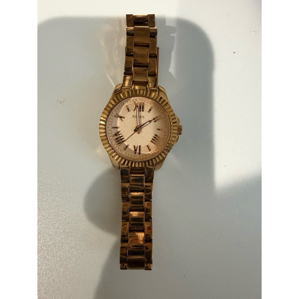 Fossil AM 4611 Women's All Stainless Steel Analog Date Day Gold Quartz‎ Watch